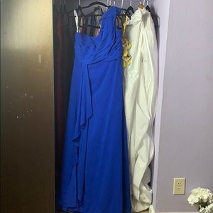 Long royal blue bridesmaids dress